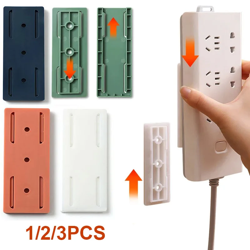 

Self-Adhesive Power Socket Strip Fixator Wall Mounted Self Adhesive Punch Free Row Plug Holder for Kitchen Home Office