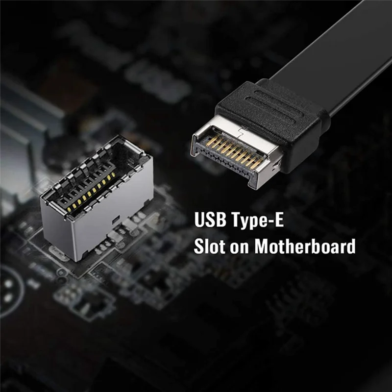 Фото Удлинительный кабель 50 см USB 3,1 с передней панелью типа E на Тип C, внутренний кабель адаптера Gen 2 (10 Гбит/с) с 2 винтами №4