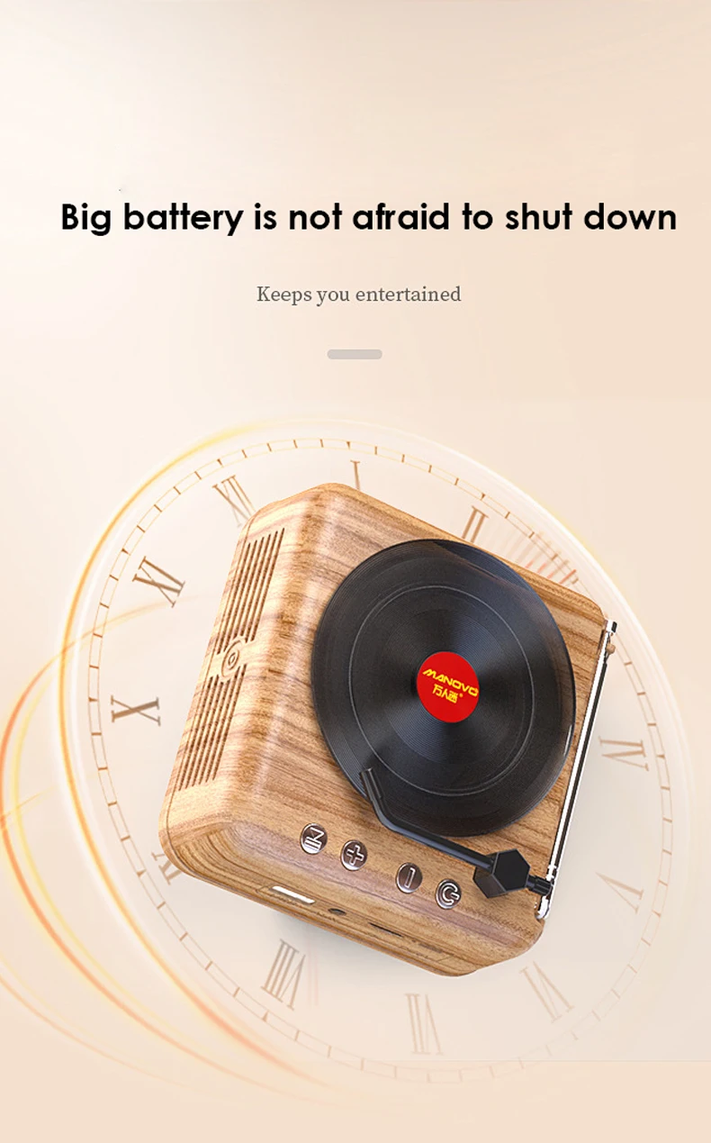 

Portable Bluetooth Speaker Hifi Sound Music Sound Box Retro Audio Radio Birthday Gifts Wireless Speaker For Pc Phone Mini