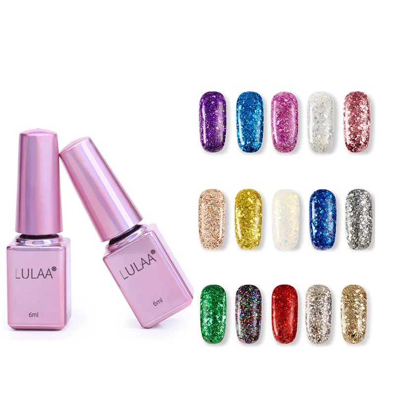 

6ml Reflective Glitter Gel Nail Polish Winter Color Sparkling Sequins Soak Off UV LED Varnish Nail Art Decoration Nail Paint