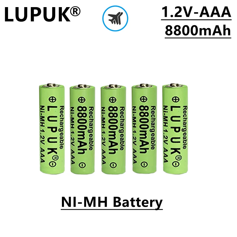 

LUPUK-AAA Rechargeable Battery, NI MH Type, 1.2V, 8800mAh, Durable, Suitable For Toys, Computers, Remote Controls, Etc