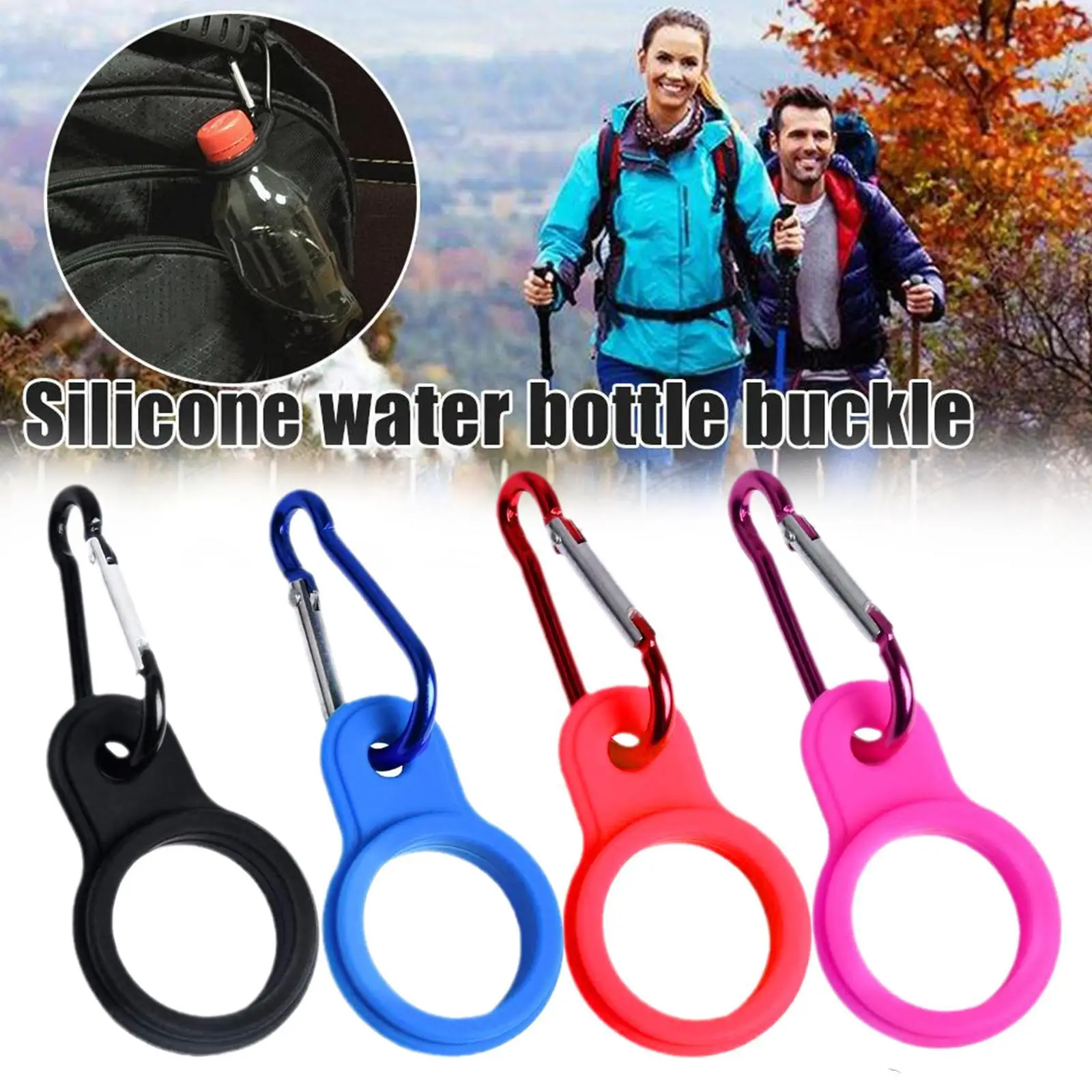 

Silicone Water Bottle Buckle Carabiner Clip Drink Bottle Holder Hook Outdoor Climbing Carabiner Belt Backpack Hanger Hooks