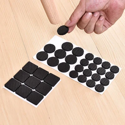 

Черная самоклеящаяся мебель чехлы для стульев накладки для ножек колпачки напольные Чехлы для 20-90 мм квадратный круглый нескользящий коврик