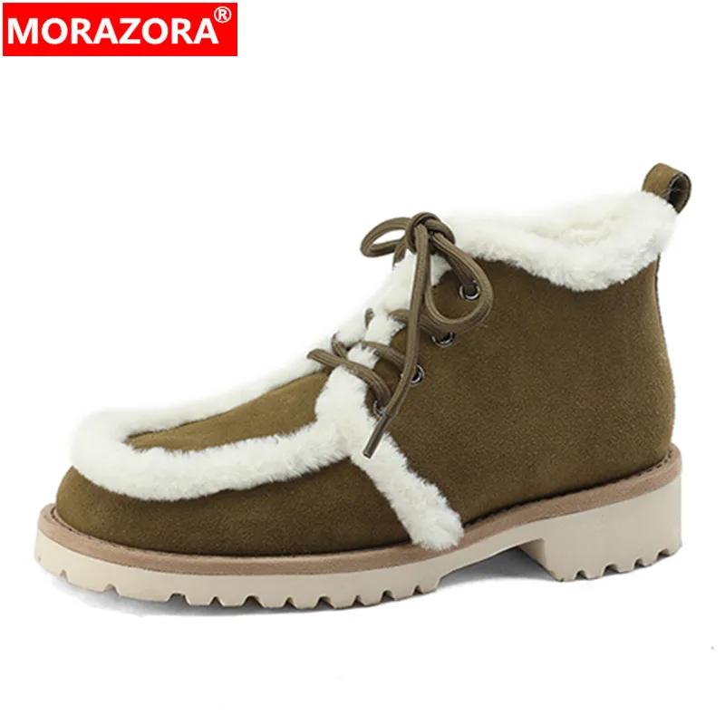 

Женские ботильоны на молнии MORAZORA, черные ботильоны из натуральной кожи, на платформе, на молнии, новинка зимнего сезона 2023