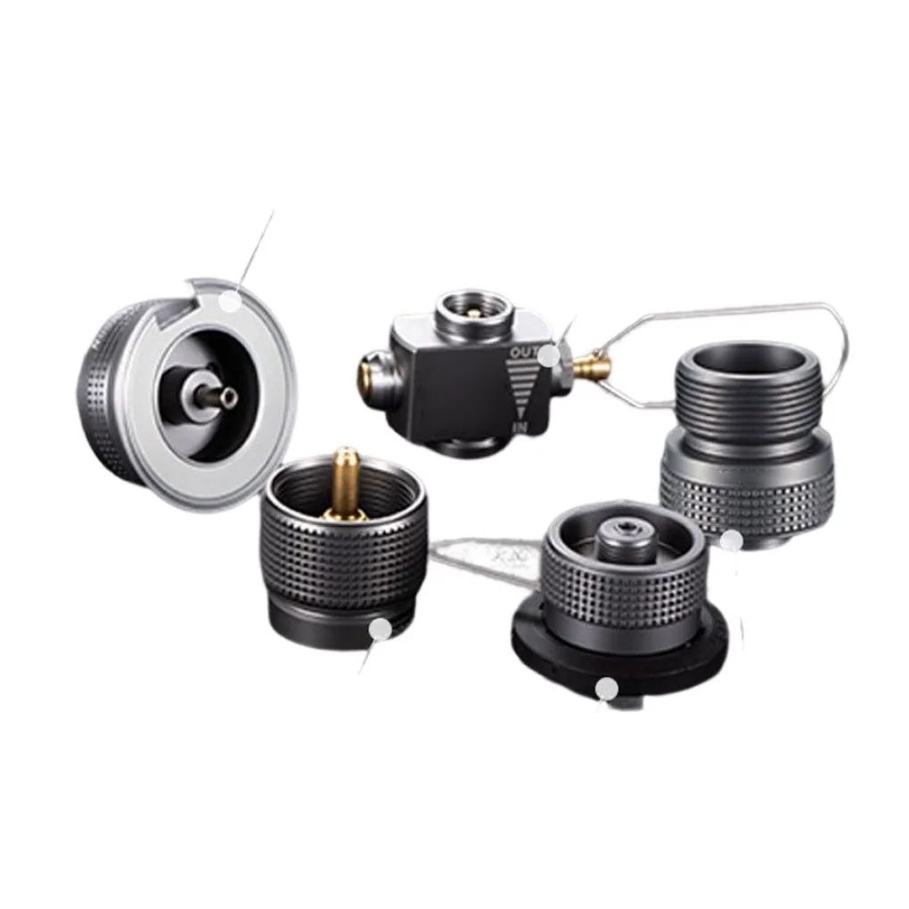 

5 Pieces Portable Stove Adapter Backpacking Picnicking Barbeque Aluminum Alloy Burner Converter Furnace Accessories