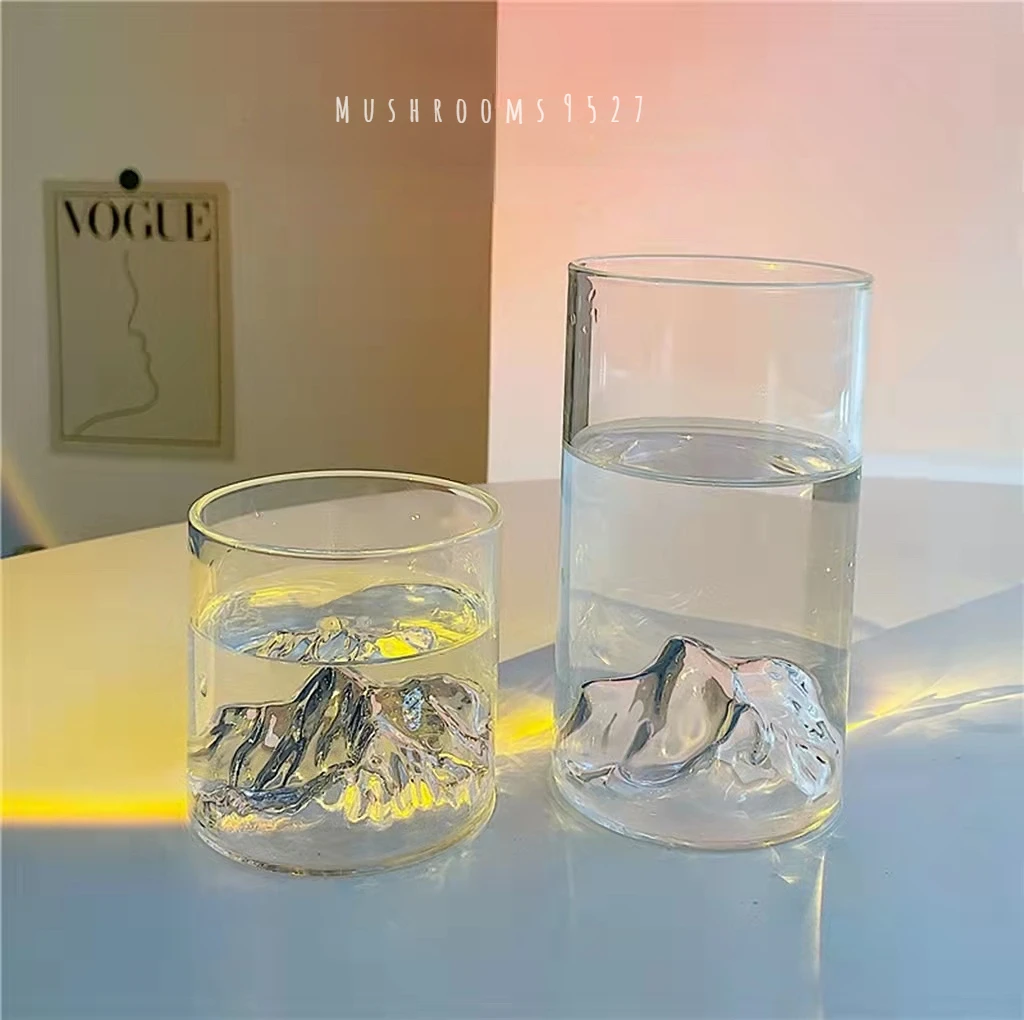 

* Mushrooms 9527 *Japanese glass Mt. Fuji landscape mug Japanese whiskey glasses home decorations