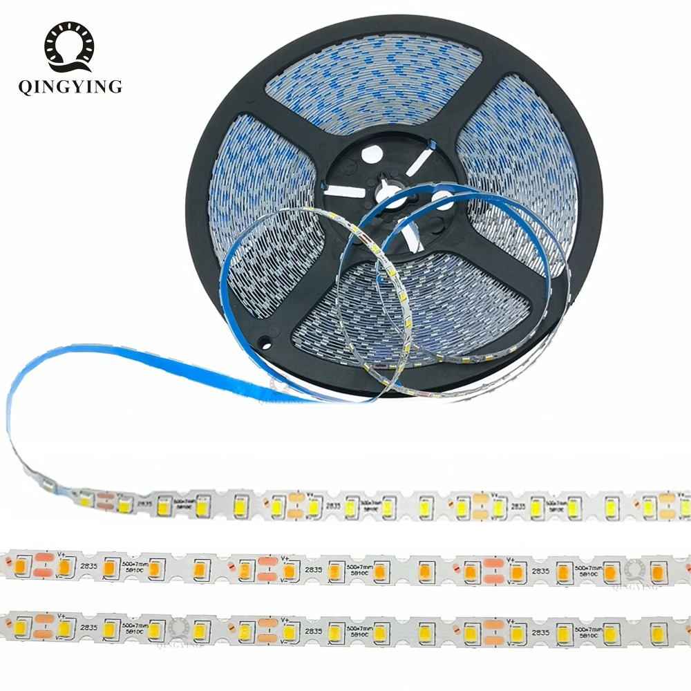 Гибкая светодиодная лента SMD2835, 5 м/катушка, высокая яркость, тип S, 5B10C, 100D/m, 2 контакта, 3000-4500 мА, 6500K, постоянный ток