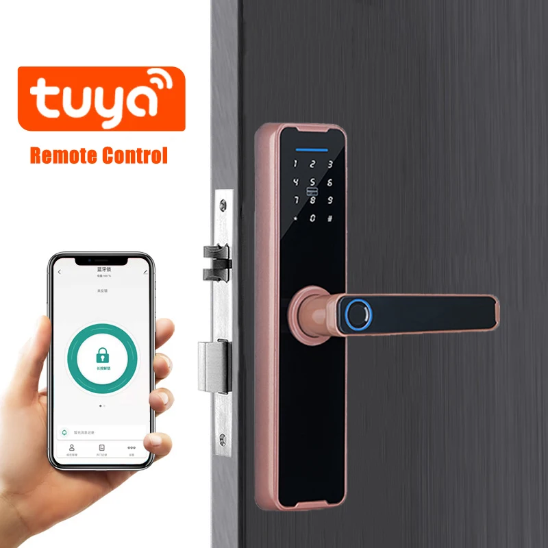 

Tuya App Biometric Fingerprint Locks Smart Door Lock Remote Unlocking Keyless Lock Digital Electronic Lock