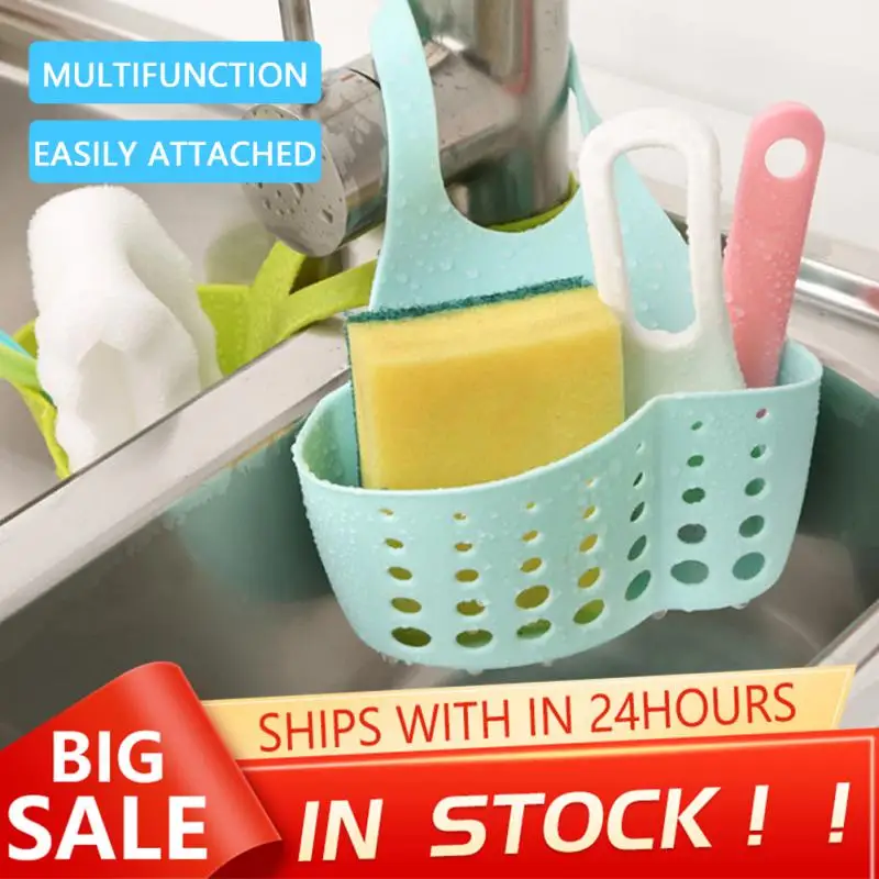 

Kitchen Sink Shelf Soap Sponge Drain Rack Silicone Storage Basket Bag Faucet Holder Adjustable Bathroom Holder Sink Kitchen Tool