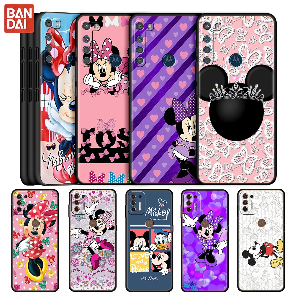 

Mickey Mouse Minnie Case For Motorola Moto G30 G50 G60 G8 G9 Power One Fusion Plus E6s Soft Phone Coque Fitted Matte Capa Luxury