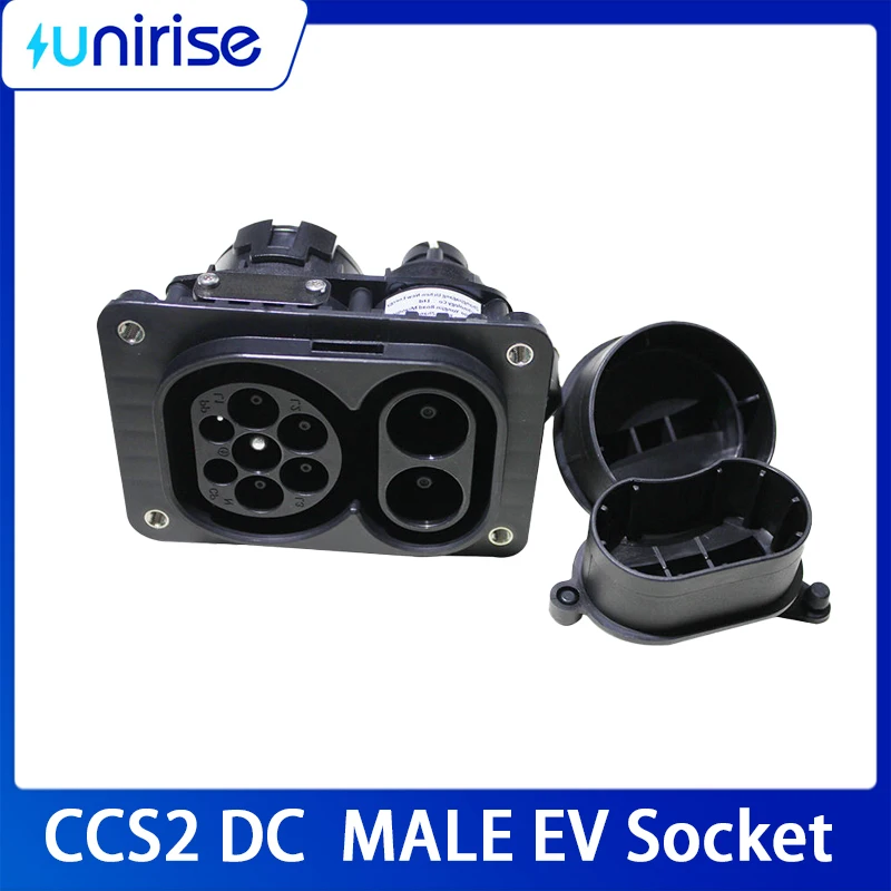 Фото CCS2 COMBO 2 розетки 80A 125A 150A 200A EV боковая розетка для зарядки электромобиля для разъема электромобиля Type2 CCS2 №4