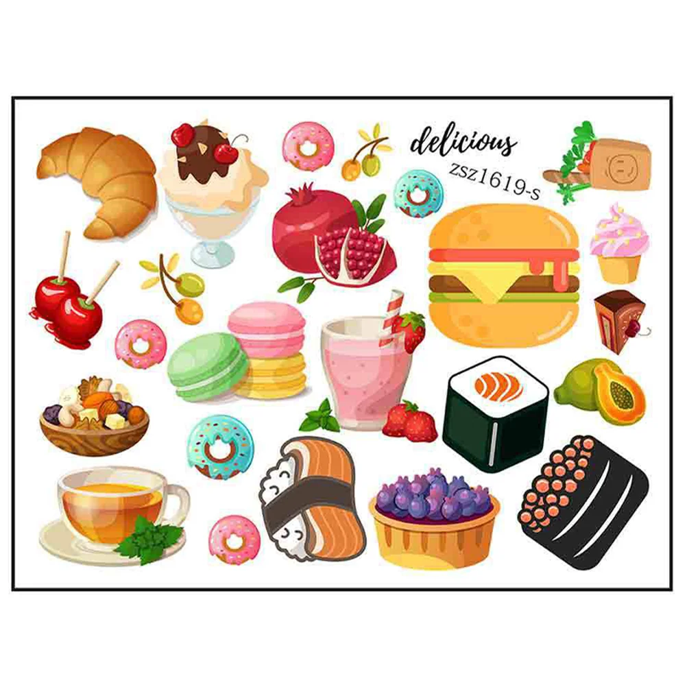 

1 Sheet of Kitchen DIY Stickers Cartoon Food Theme Wall Stickers Kitchen Decorative Wall Decals