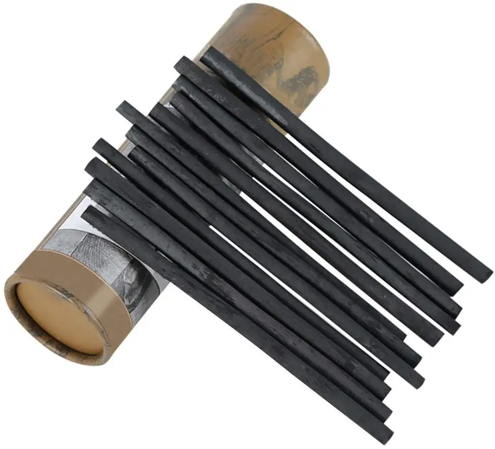 

High Quality & Smooth Vine Willow Charcoal Sticks Sketch Pencils for Drawing Pack of 25 (4-5/5-7/7-9MM Dia) Hard Box Packaging
