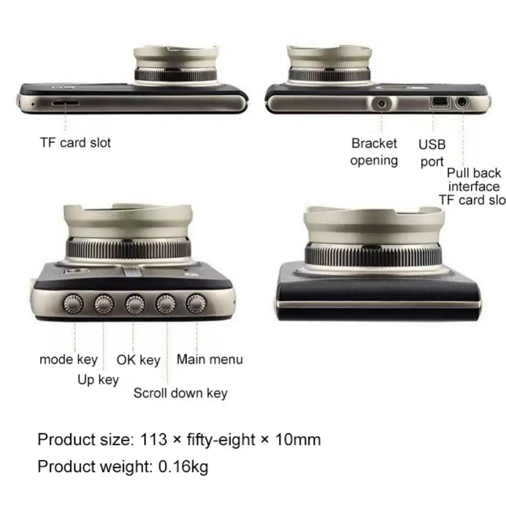 

Car DVR Video Recorder Dash Camera 1080P Rear View Dual Lens 4 Full HD G Sensor Portable Cycle Recording Dash Cam Dashcam