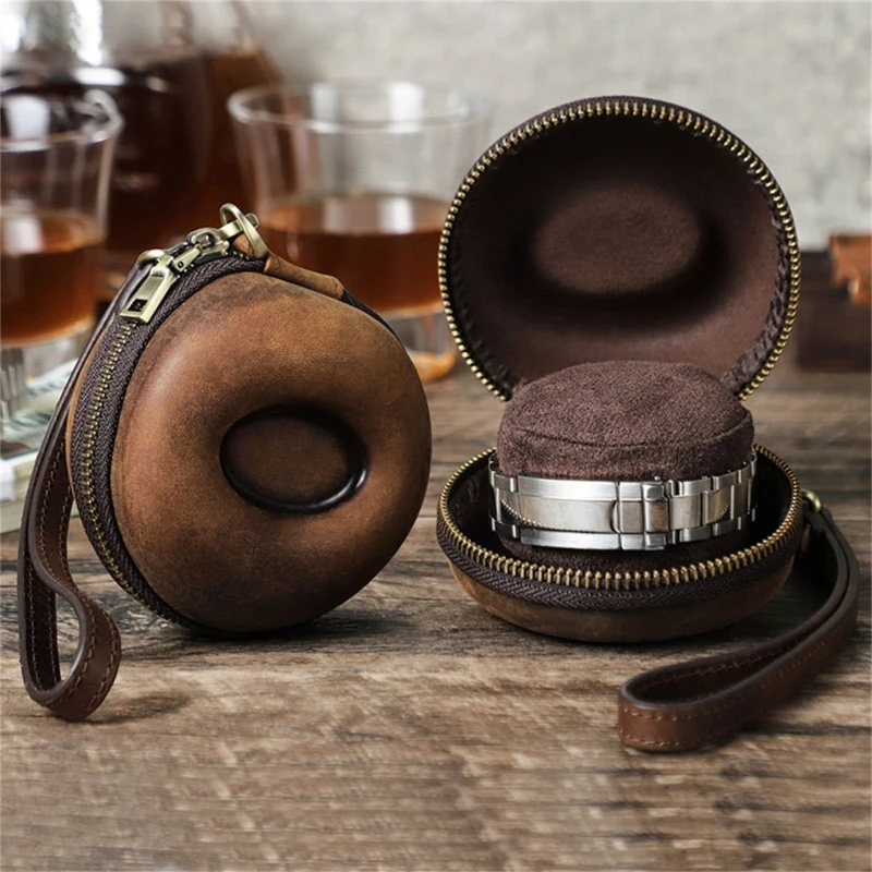 

Portable Travel Watch Cases Single Storage Box Lightweight Watches Holder for Wristwatches & Smartwatches 6.5inch & Up F19E