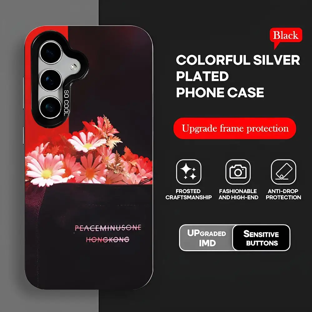 Fashion P-Peaceminusone Phone Case S25 IMD Colorful Silver Cover Suitable For Amsung Galaxy S24 S23 S22 S21 S2