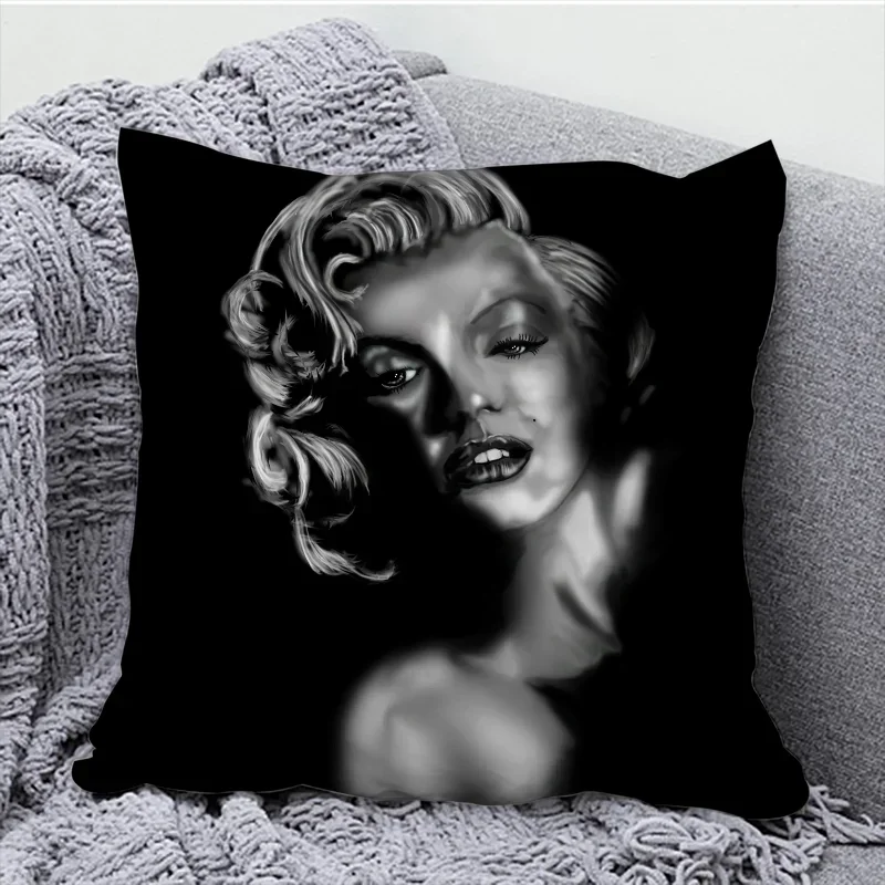 M-Marilyn Monroe Квадратная Наволочка 40x40 Декоративная Хлопковая Для Автомобильного
