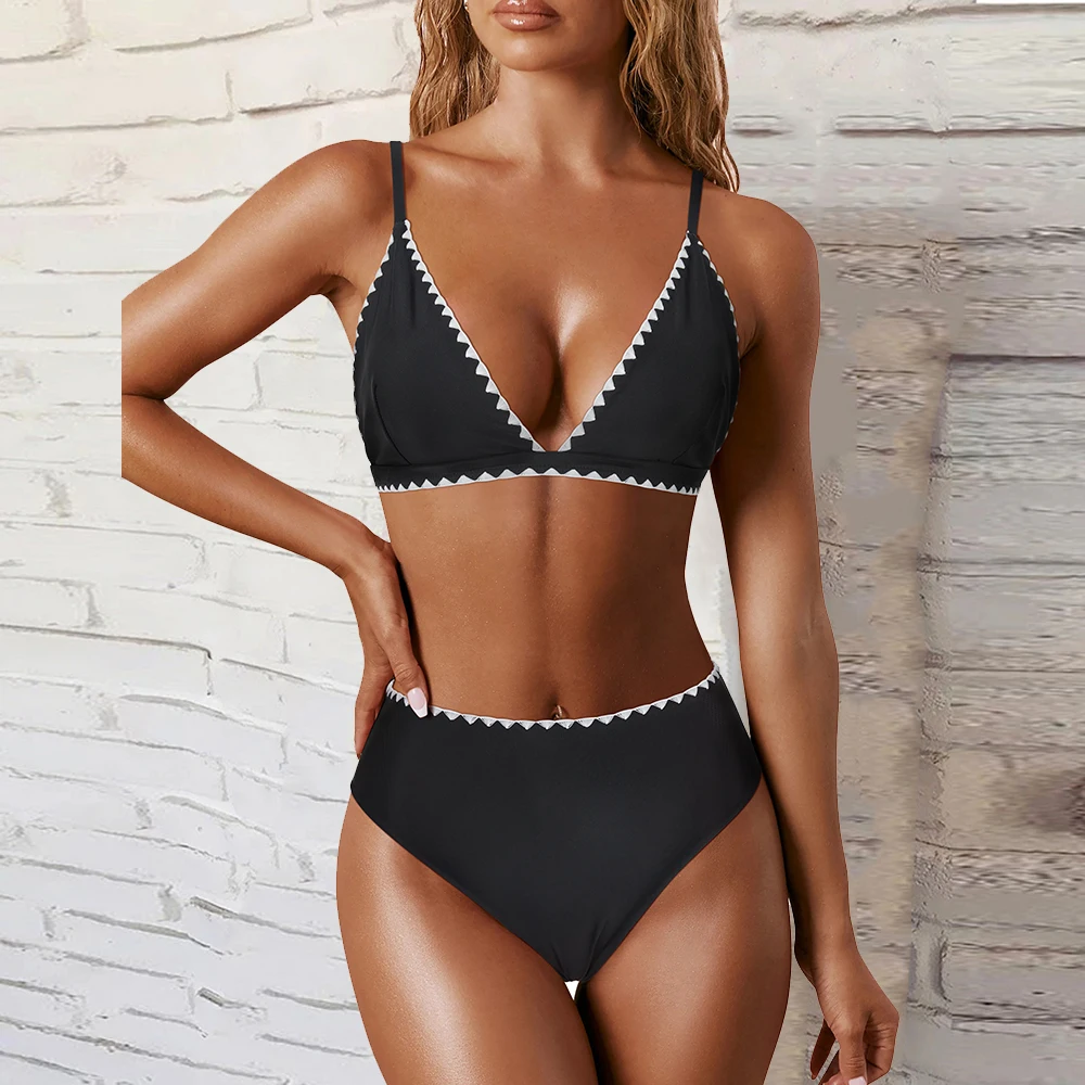 

Женский купальник-бикини с высокой талией и пуш-ап, одноцветные купальные костюмы, летние купальные костюмы, пляжная одежда, женский купальник, сексуальный комплект бикини
