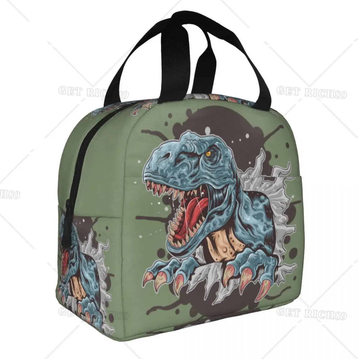 

Женская Термосумка T Rex с рисунком динозавра, многоразовый изолированный термоохладитель, мультяшный динозавр, шкатулка для обеда для офиса, пикника, путешествий, пищевые пакеты