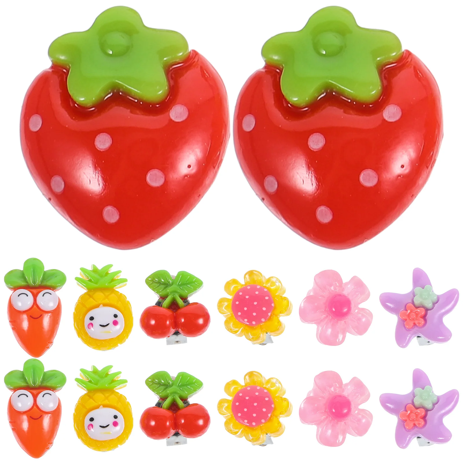 

7 Pairs Children's Ear Clip Earring Jewelry For Kids Creative Jewelries Stud Earrings Girls On Ornaments Party Studs Clip-on