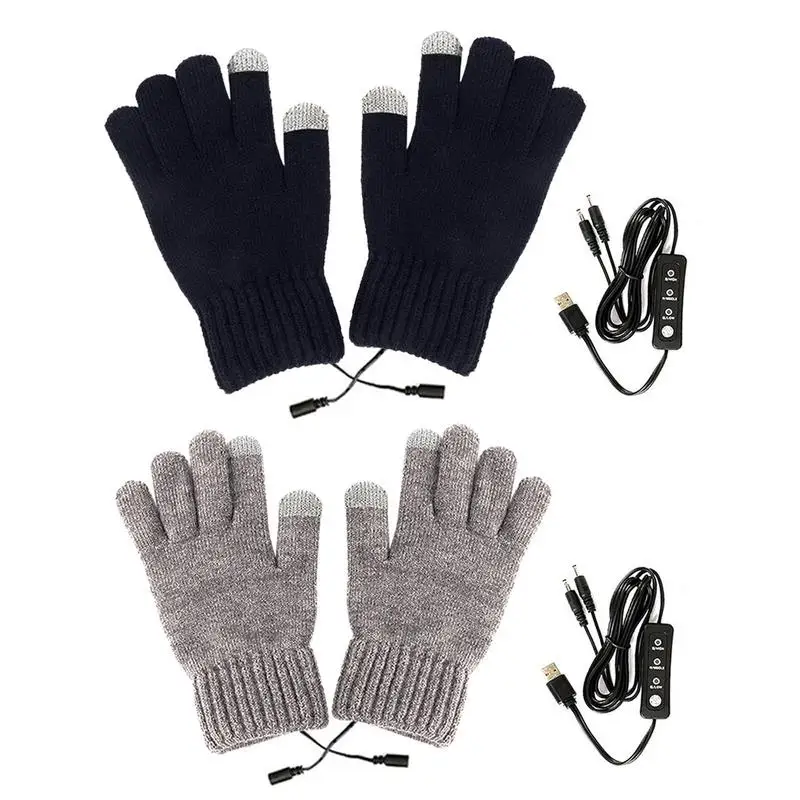 

Winter Heated Gloves Adjustable Temperature Motorcycle Cycling Gloves USB Electric Heating Skiing Fishing Gloves for Men Women