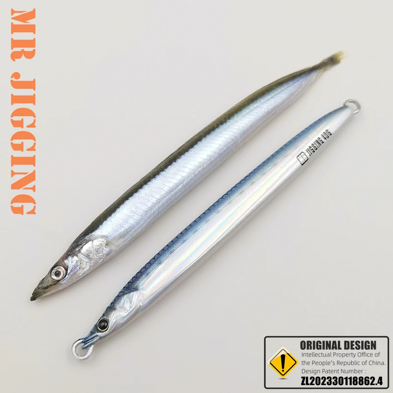 Фото Mr JigginG Deep Sea Biomimetic Sandlance Metal Jig 120 г 150 г 200 г 250 г 300 г 400 г испанская скумбрия приманка Katsuo рыболовная ложка №2