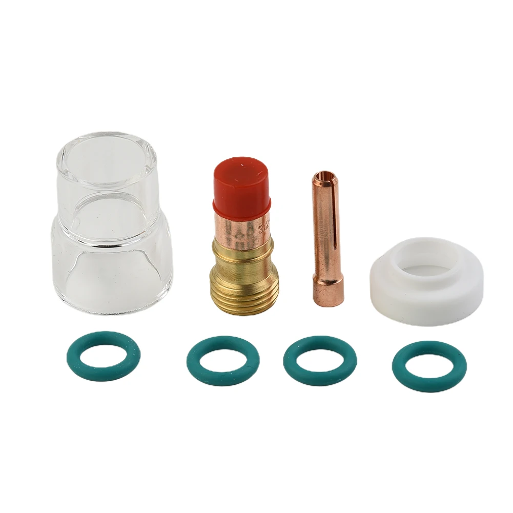 

10N25S Stubby Collet 3.2mm 1/8inch For WP-17/18/26 TIG Welding Torch Stubby Gas Lens #12 Heat Resistant Glass Cup Kit 9Pcs