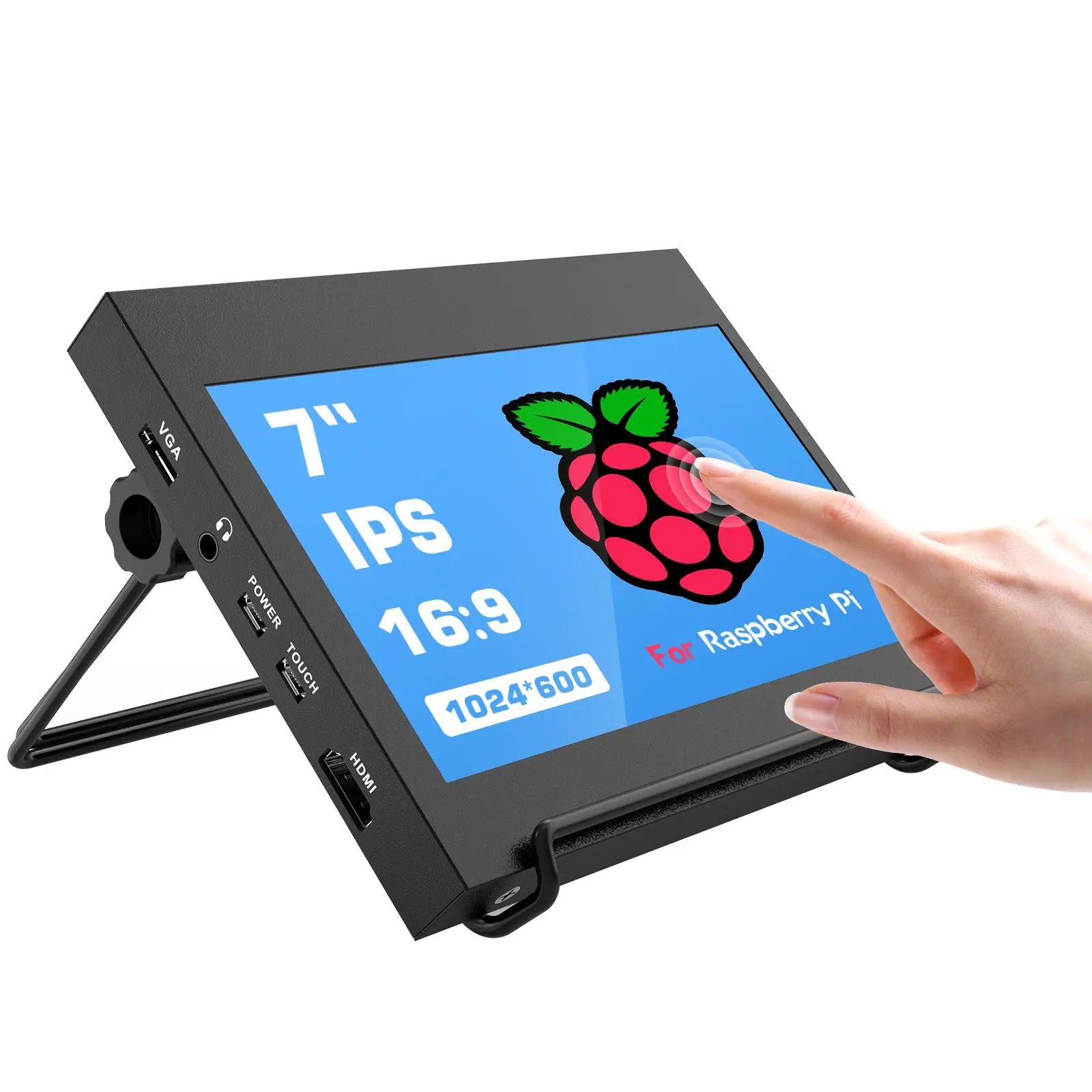 

7" Raspberry Pi 4 IPS Screen New Updated Raspberry Pi 3 1024X600 Monitor HDMI-Capacitive Touch Screen Display with Stand