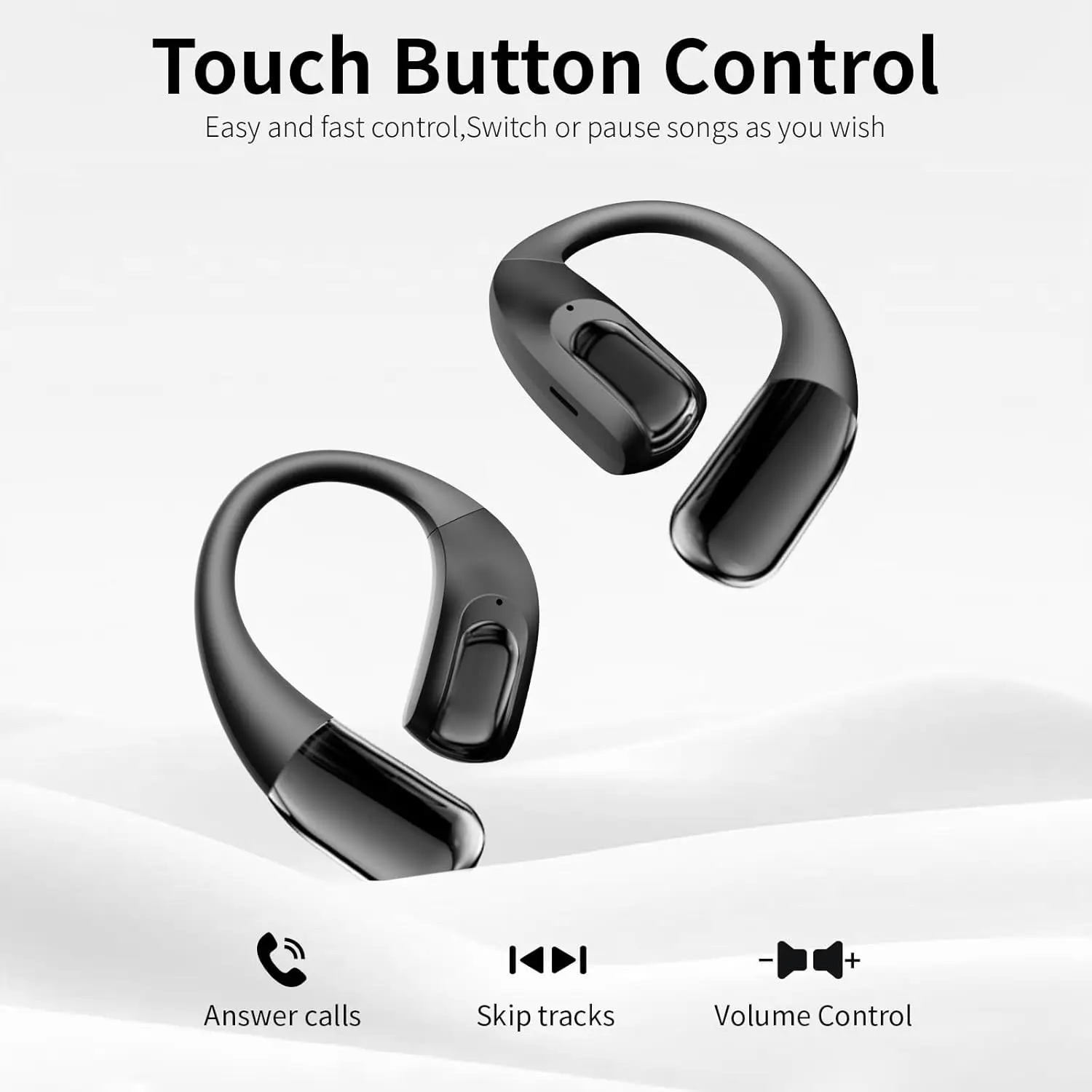 Фото Беспроводные наушники для бега с Bluetooth 5.4, водонепроницаемые (IPX4), для занятий в спортзале №5
