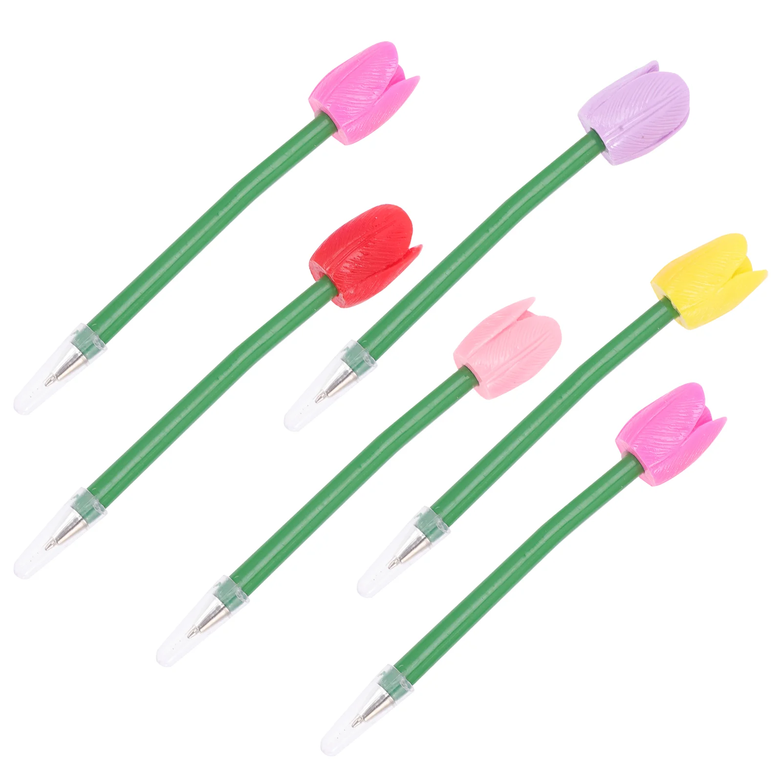 

6Pcs Flower Pens Creative Decorative Artificial Tulip Stationery Flower Ballpoint Pens School Office Supplies
