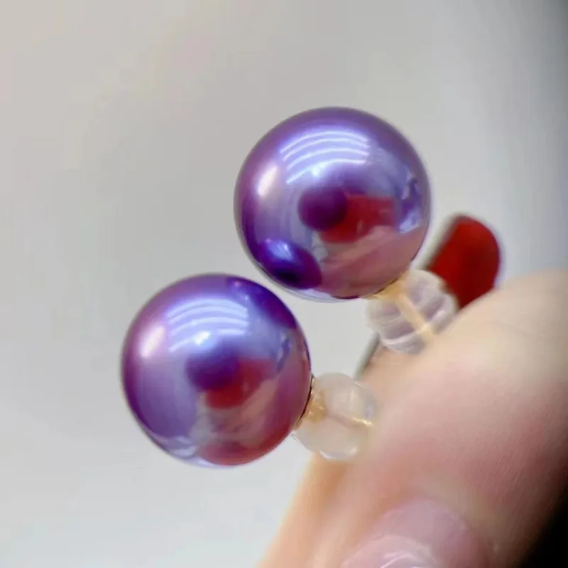 Серьги-гвоздики женские круглые с жемчугом 12-13 мм