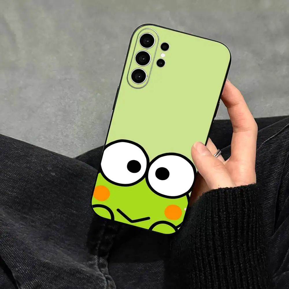 Фото Чехол C-Cute Keroppi для телефонов Samsung S25, S24, S21, S22, S23, S30, Ultra, S20, Plus, Fe, Note, 10, 9, 5G, черный №5
