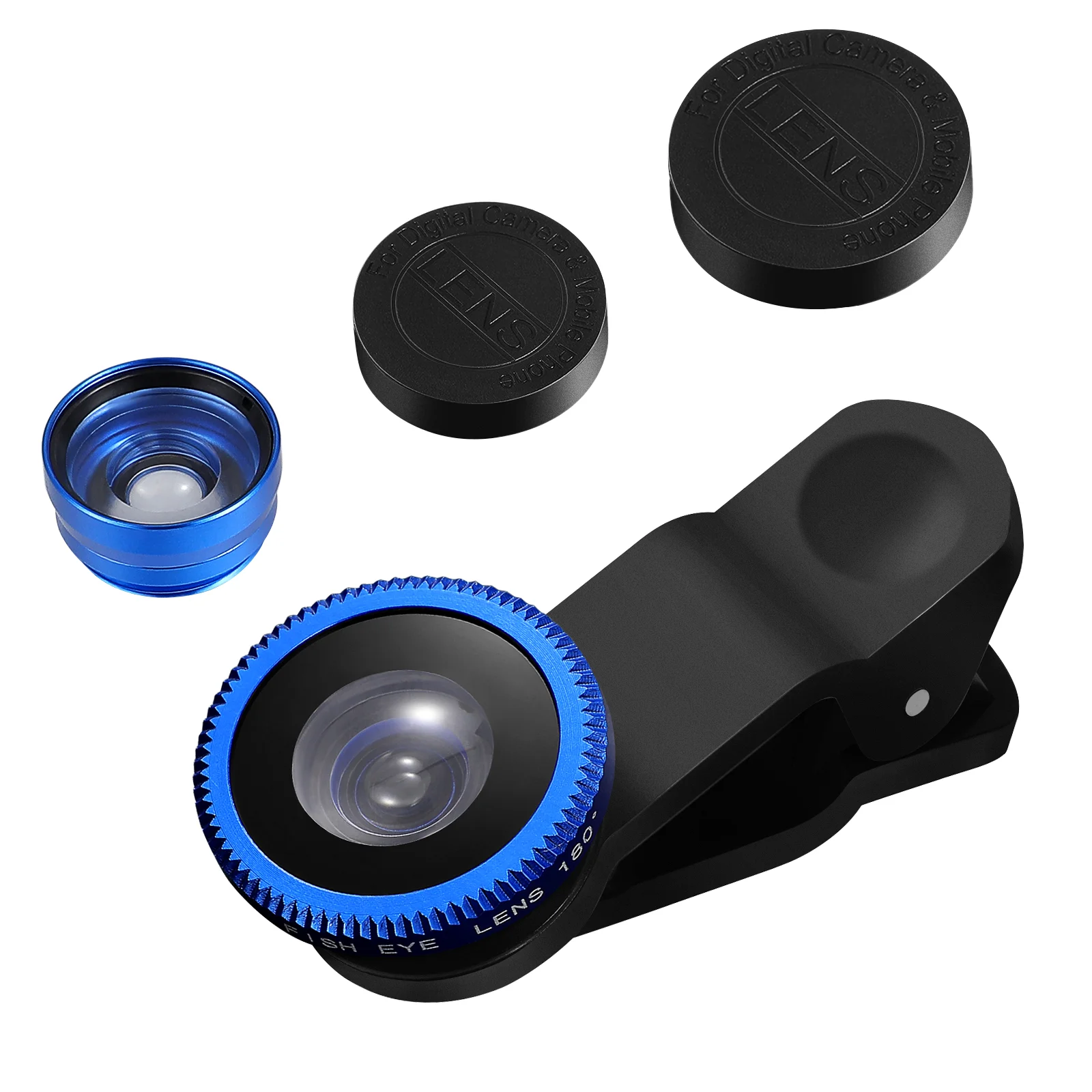 

Camera Lens Kit Wide Angle & Macro Fish Eye Portable Phone Fisheye Clip-on Cell