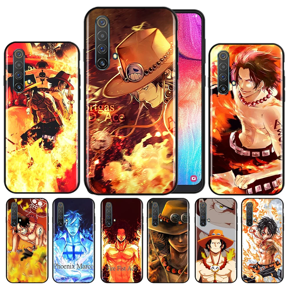 

One Piece Luffy's brother Ace Phone Case For OPPO Reno 7 6 5 4 3 SE Z F Pro Plus 4G 5G Black Silicone TPU Cover