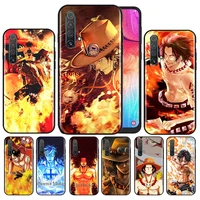 one piece luffys brother ace phone case for oppo reno 7 6 5 4 3 se z f pro plus 4g 5g black silicone tpu cover
