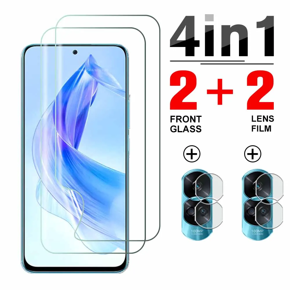 

Front Screen Hydrogel Film 4in1 For Honor 90 Lite 5G Camera Lens Protector Honar 90Lite Honor 90Lite Not tempered Glass 6.7inch
