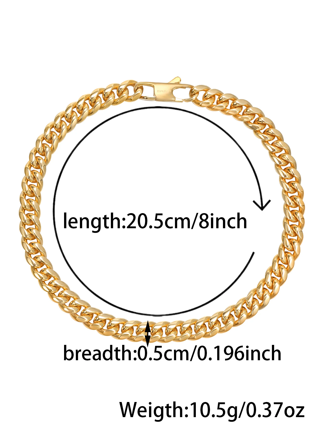 Золотистый браслет из нержавеющей стали ювелирные изделия ширина 5 мм кубинская