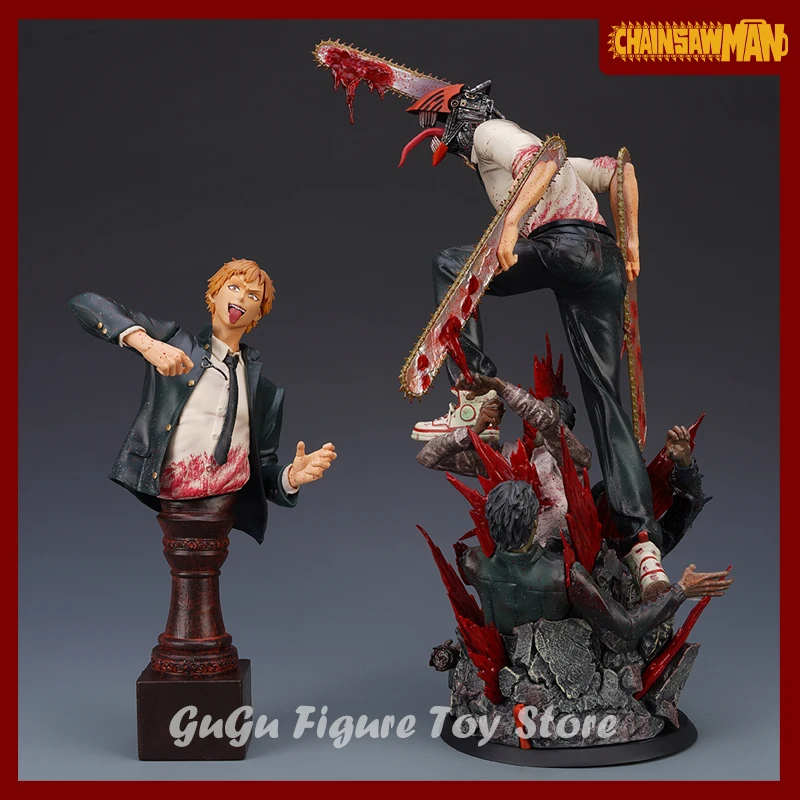 

Фигурка человека Denji с Бензопилой 39 см, магнитное крепление, 2 предмета, статуэтка из искусственного аниме, модель для украшения цепи, кукла, ...