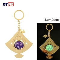 anime keychain genshin impact account anime jewelry accessories key chain bag pendant key ring gift gods eye electro luminous