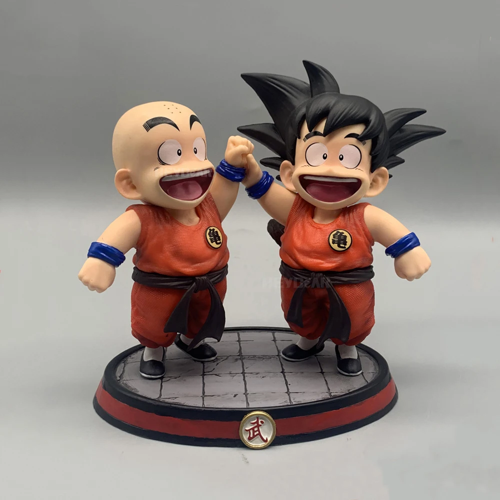 

14cm Dragon Ball Son Goku Kuririn Anime Figures Dbz Kulilin Childhood Figures Gk Pvc Model Statue Figurine Collectible Gift