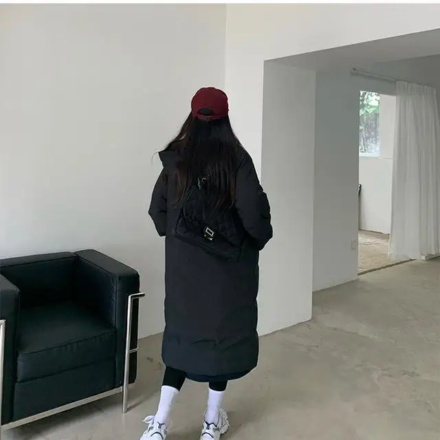 Solid Color Trendy Fashion Casual Long-sleeved Down Jacket Plus Velvet Thickened Warm Autumn and Winter New Loose Simple Top