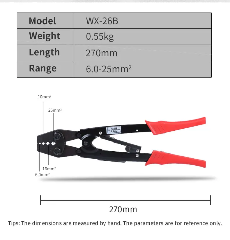 Эффективные Фотоэлектрические/25/26B Храповые обжимные клещи для неизолированных клемм