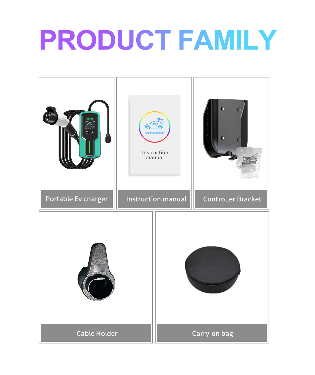 Портативное зарядное устройство для электромобилей PRTDT тип 2 7 кВт 32 А зарядная