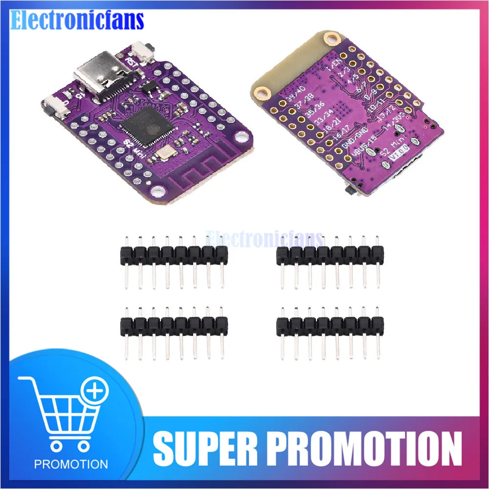 

ESP32 S2 Mini WiFi Module ESP32-S2 4MB Flash Type-C Connect Internet of Things Development Board Compatible with MicroPython