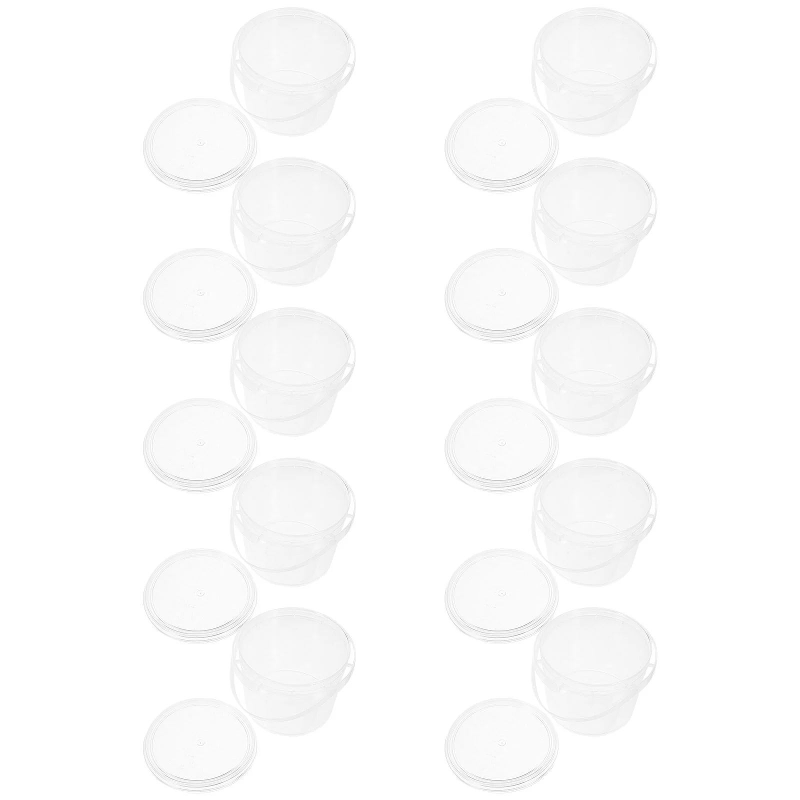 

10 Pcs Plastic Ice Cubes Storage Tank Transparent Round Buckets Portable Grains Pp Food Sealed
