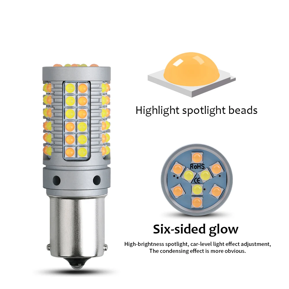 1 комплект 1156 P21W BA15S PY21W BAU15S 3156 7440 W21W T20 3030 69SMD CAN-шина без ошибок автомобильные DRL