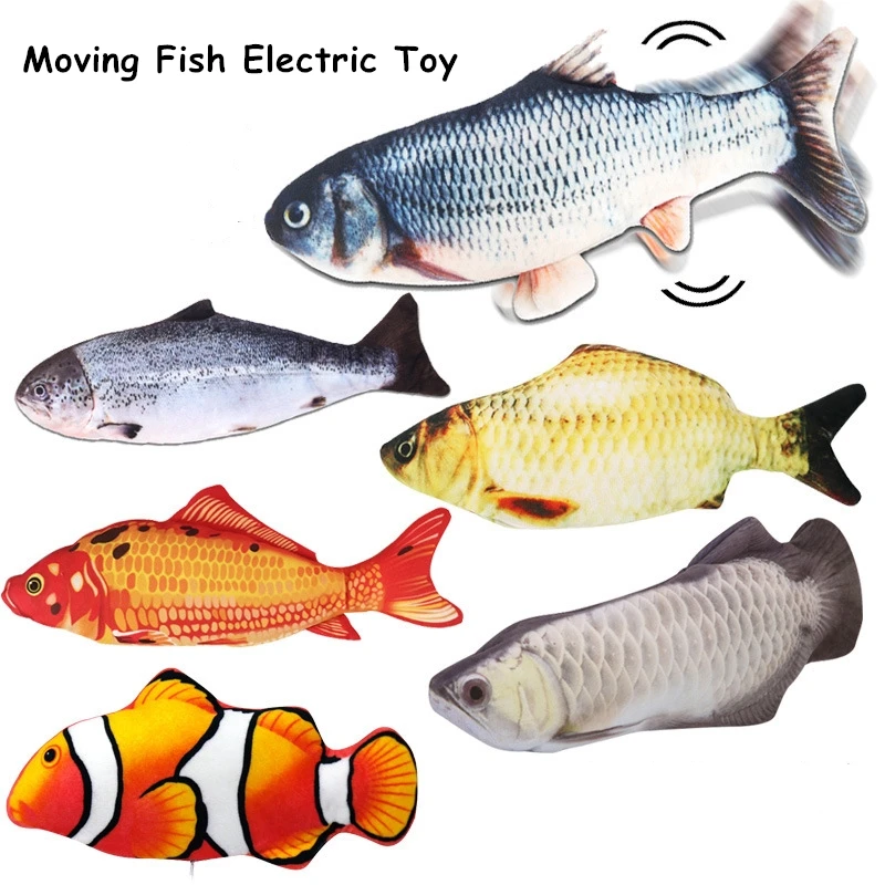 

Floppy Fish Cat Toy Moving Fish Toy for Cats Interactive Flopping Cat Kicker Fish Toy Dancing Wiggle Fish Catnip Pet Products