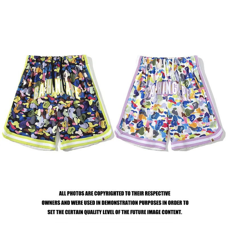 

Bape Summer New Trim Camouflage Basketball Shorts Suit Men And Women Tide Brand Casual Shorts