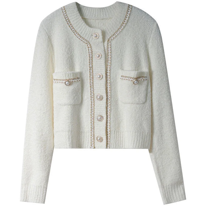 Женский трикотажный топ универсальный кардиган в классическом французском