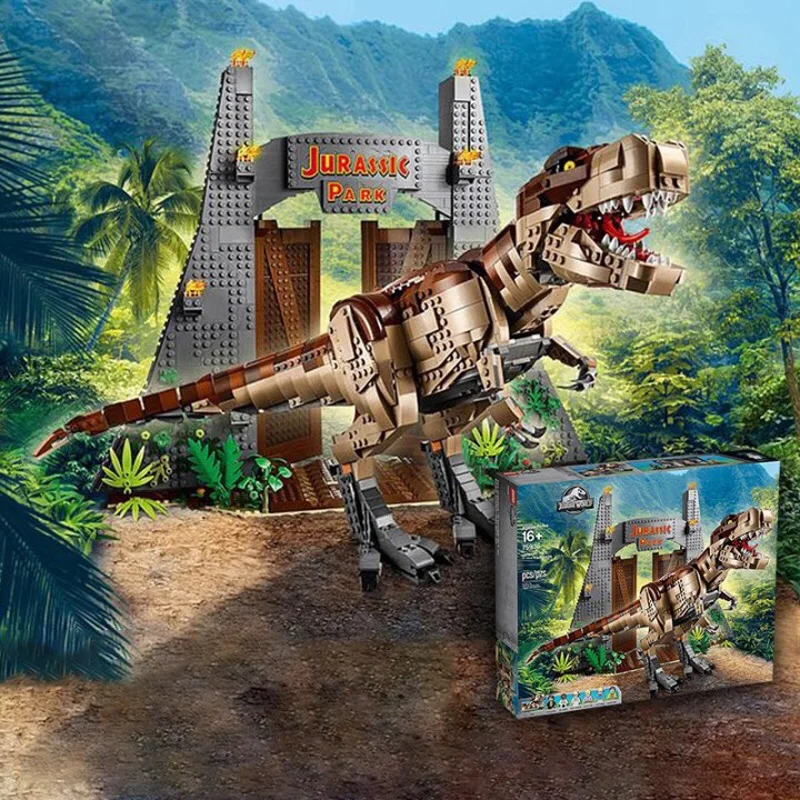 Stock Jurassic World Compatible With 75936 T.rex Park Model Bricks Dinosaur Building Blocks Toys Sets for Kids Gifts |